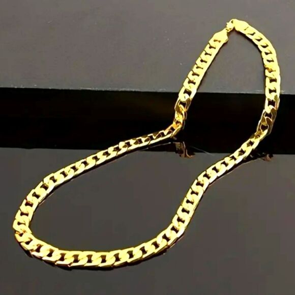 18k gold Cuban chain necklace - Picture 1 of 11